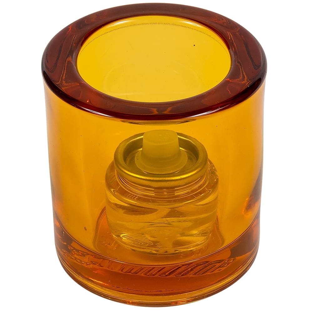 Hollowick 5140A Tealight Glass Lamp, Amber, Thick Glass, 2 7/8"H x 2 3/4"dia.