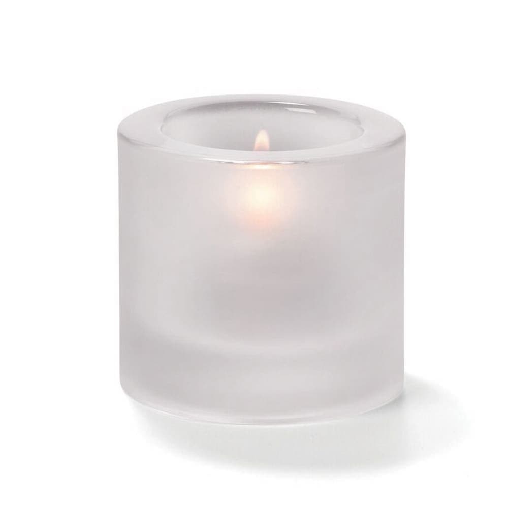 Hollowick 5140F Tealight Glass Lamp, Satin Crystal, Thick Glass, 2 7/8"H x 2 3/4" Dia.