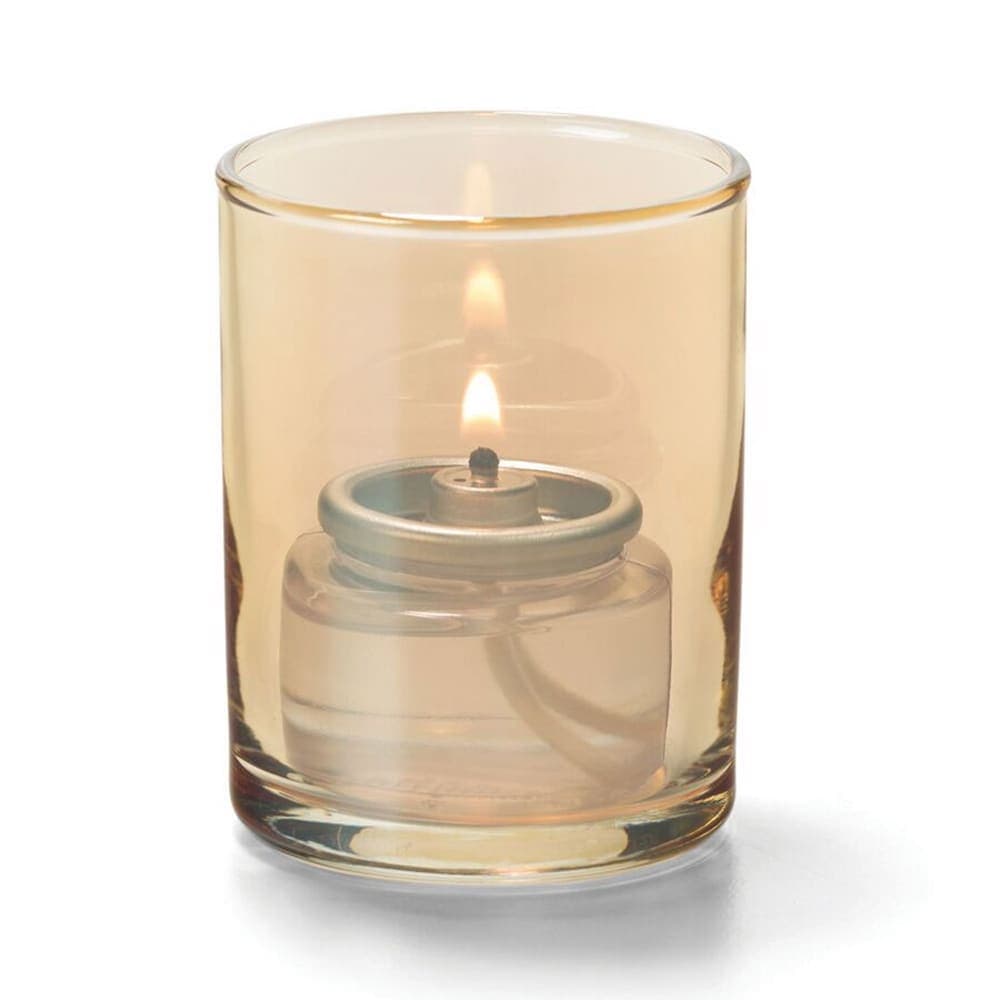 Hollowick 5176G Tealight Lamp w/ Cylinder Style, 2 1/2" x 2", Glass, Gold Lustre