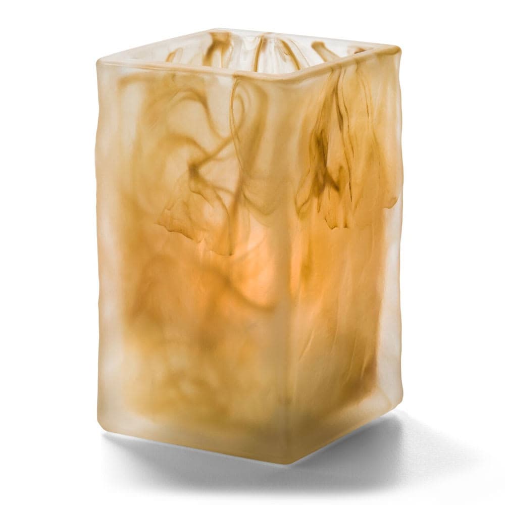 Hollowick 5188CML 4 5/8" Glacier™ Votive Lamp for HD10, HD12, & HD15 Fuel Cells - Glass, Caramel Wysp
