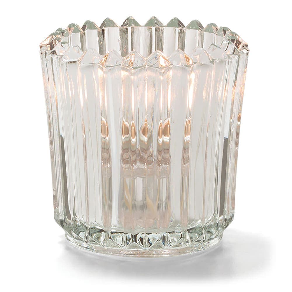 Hollowick 5228C Ribbed Tealight Candle Holder for HD8 - 2 1/2" x 2 1/2", Clear