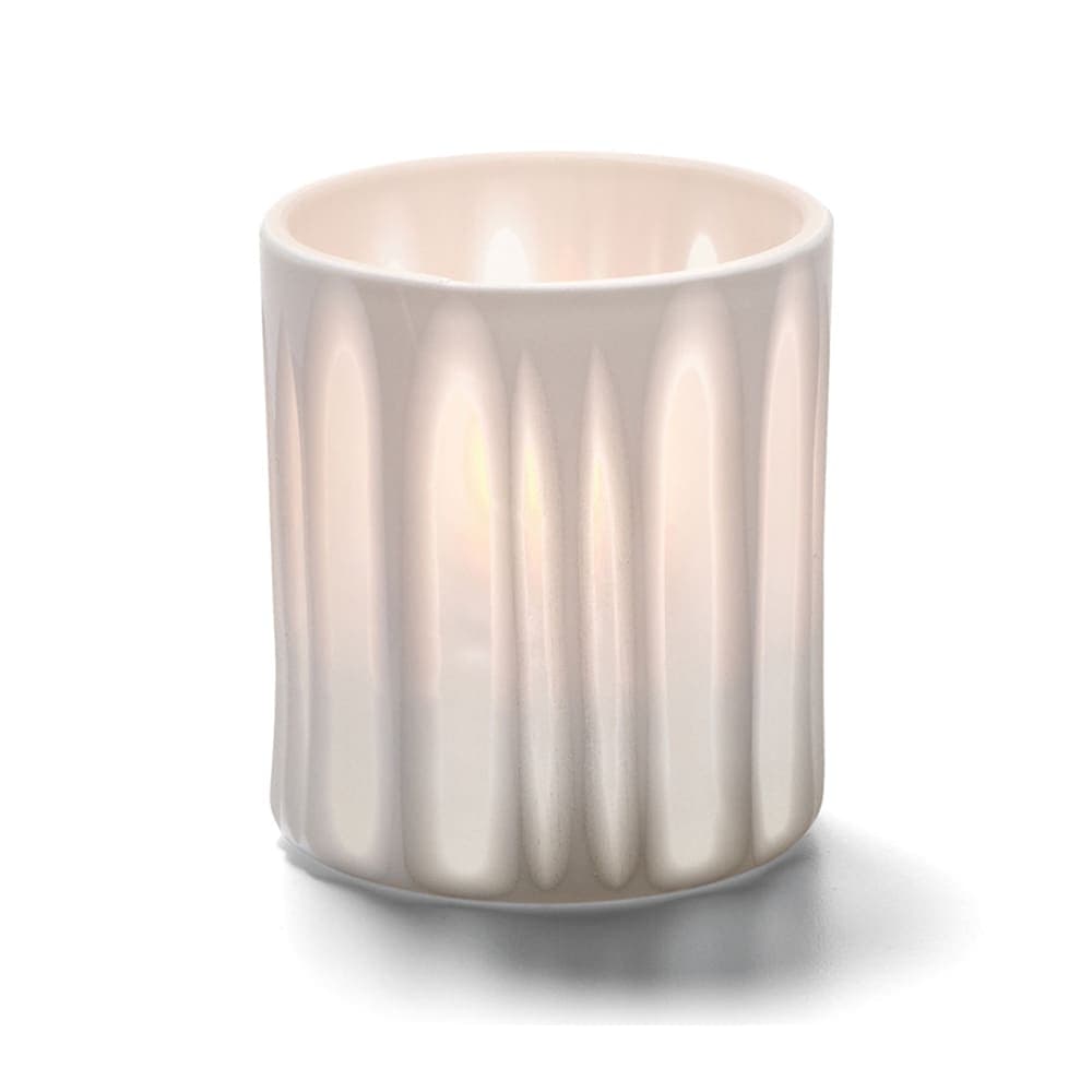 Hollowick 6207ST Boutique Votive Holder for HD8, HD12, & HD15 - 3 1/8" x 2 7/8", White Stripes