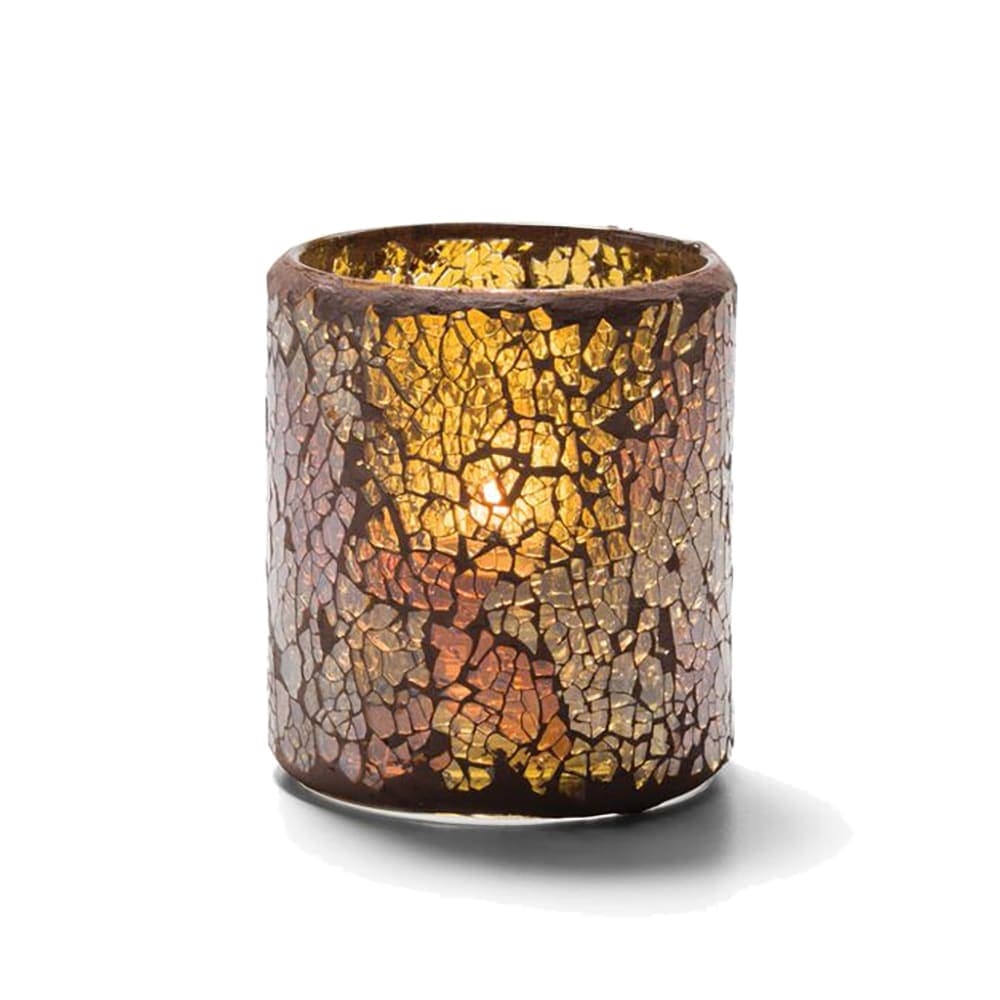 Hollowick 6301G Crackle Votive Lamp For HD8, HD12 Or HD15, Gold Glass