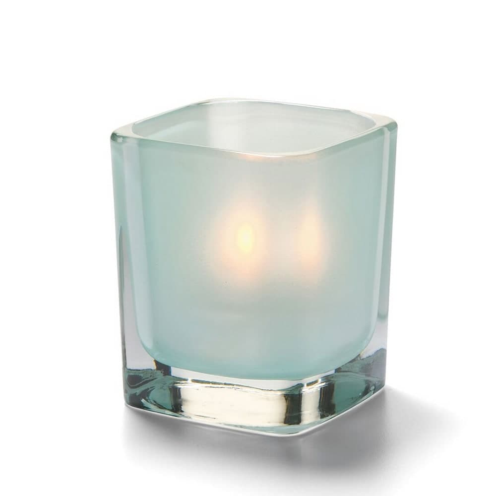 Hollowick 6505SSG Tetra Votive for HD8, HD12 & HD15, 3 1/2" x 3", Satin Seafoam