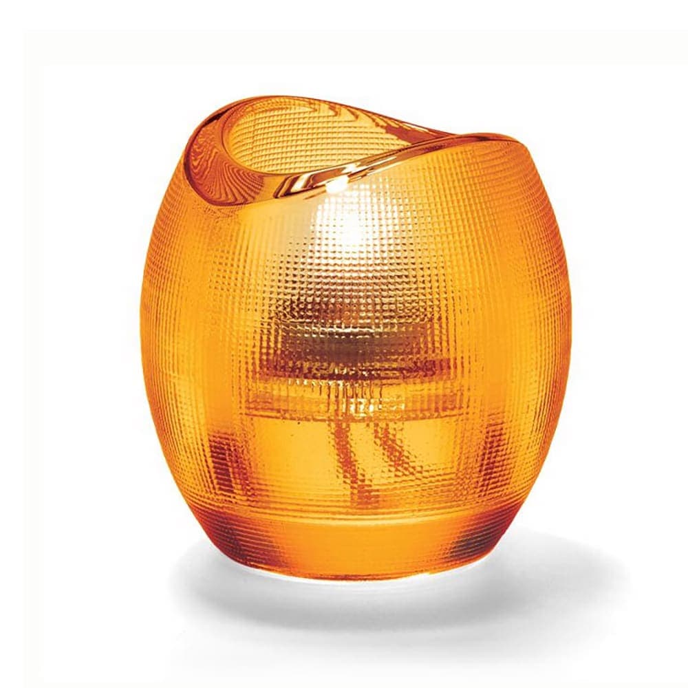 Hollowick 6701A Pixel Tealight Holder w/ Mesh Textured Exterior, 3 x 2 7/8", Glass, Amber