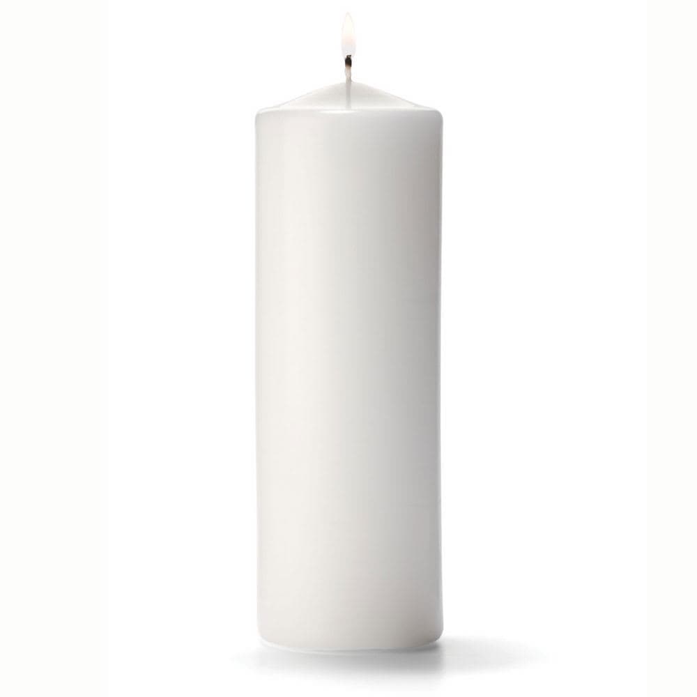 Hollowick P3X9W-12 Pillar Candle, 9x3", Wax, White