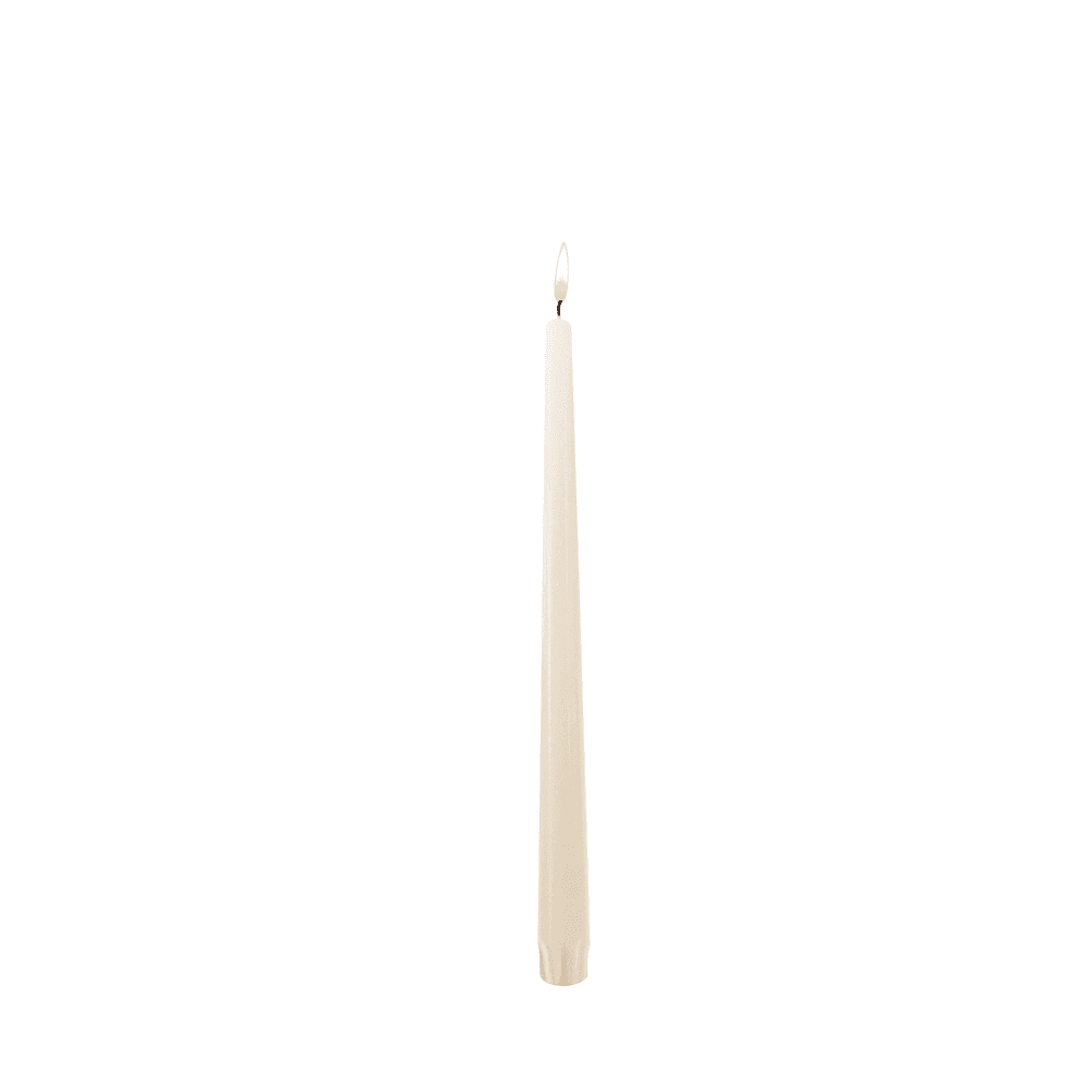 Hollowick TP12I-12DZ 12", Unwrapped Taper Candle, Ivory