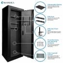 Barska 16 Rifle Capacity Gun Safe w/ Fingerprint Lock, 9.3 cu ft (AX11780) thumbnail 8