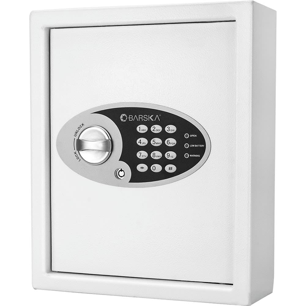 Barska 48 Key Cabinet Wall Safe w/ Keypad Lock - Steel, White (AX12658)