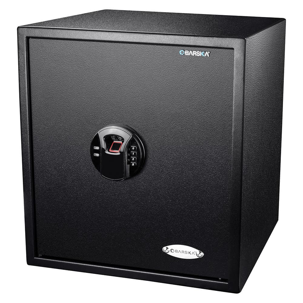 Barska 1.94 cu ft Large Biometric Safe w/ Fingerprint & Keypad Lock - Steel, Black (AX12842)
