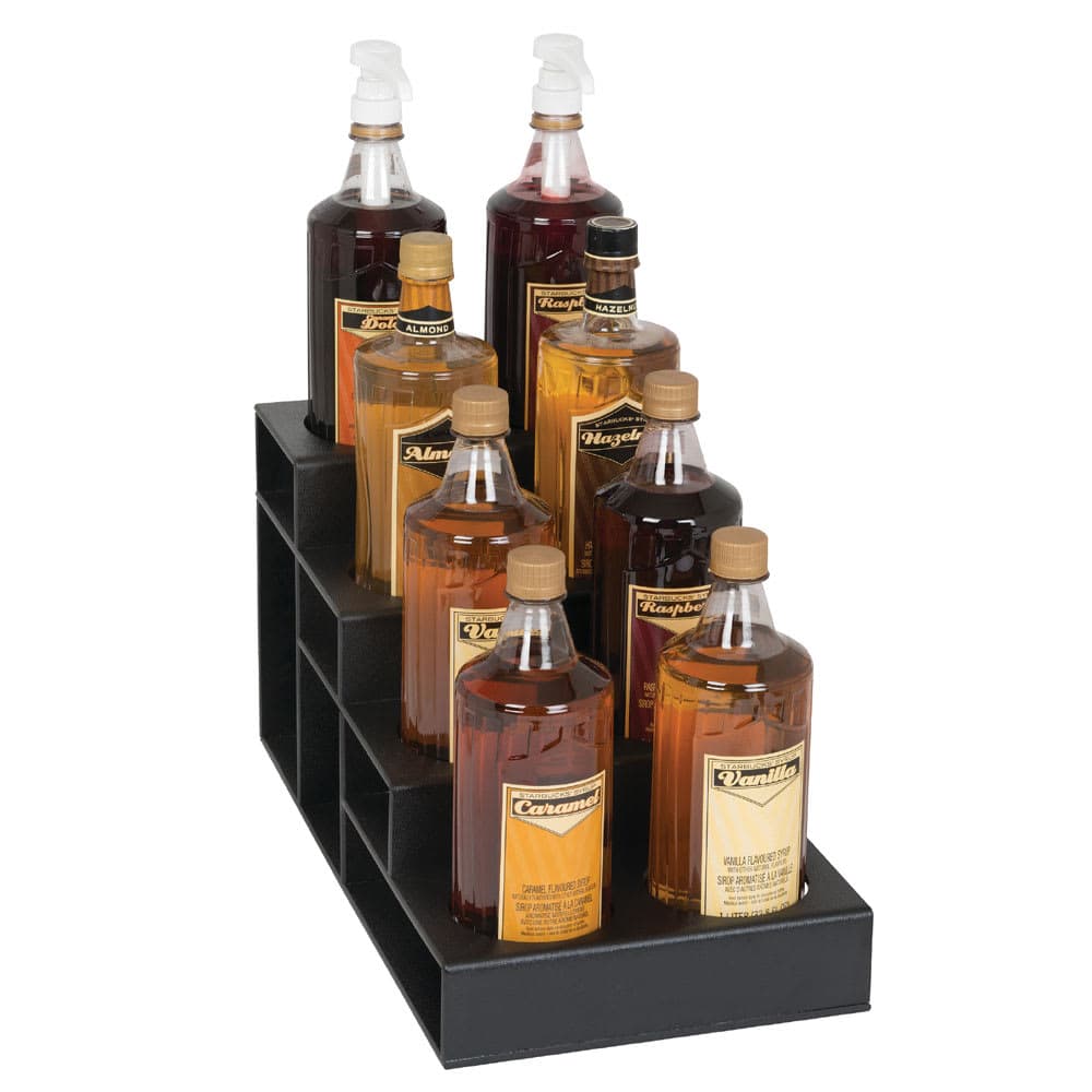 Dispense-Rite CTBH-8BT 4 Tier Bottle Organizer w/ 8 Bottle Capacity - Polystyrene, Black
