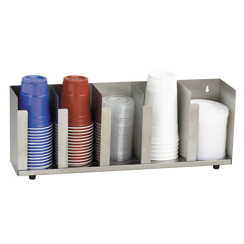 Dispense-Rite CTLD-22 Cup & Lid Organizer, (5) Compartment, All Cup Types