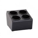 Dispense-Rite CTSH-4BT 4 Compartment Flatware Organizer - Black thumbnail 2