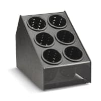 Dispense-Rite CTSH-6BT Silverware Organizer, 6 Compartment/Inserts, Black Polystyrene thumbnail 2