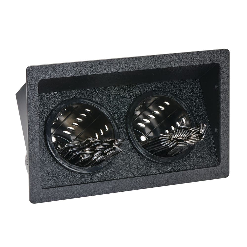 Dispense-Rite FMSH-2BT 2 Compartment Built In Flatware Organizer - 12 1/8"W x 8 3/4"D x 7 1/2"H, Plastic, Black