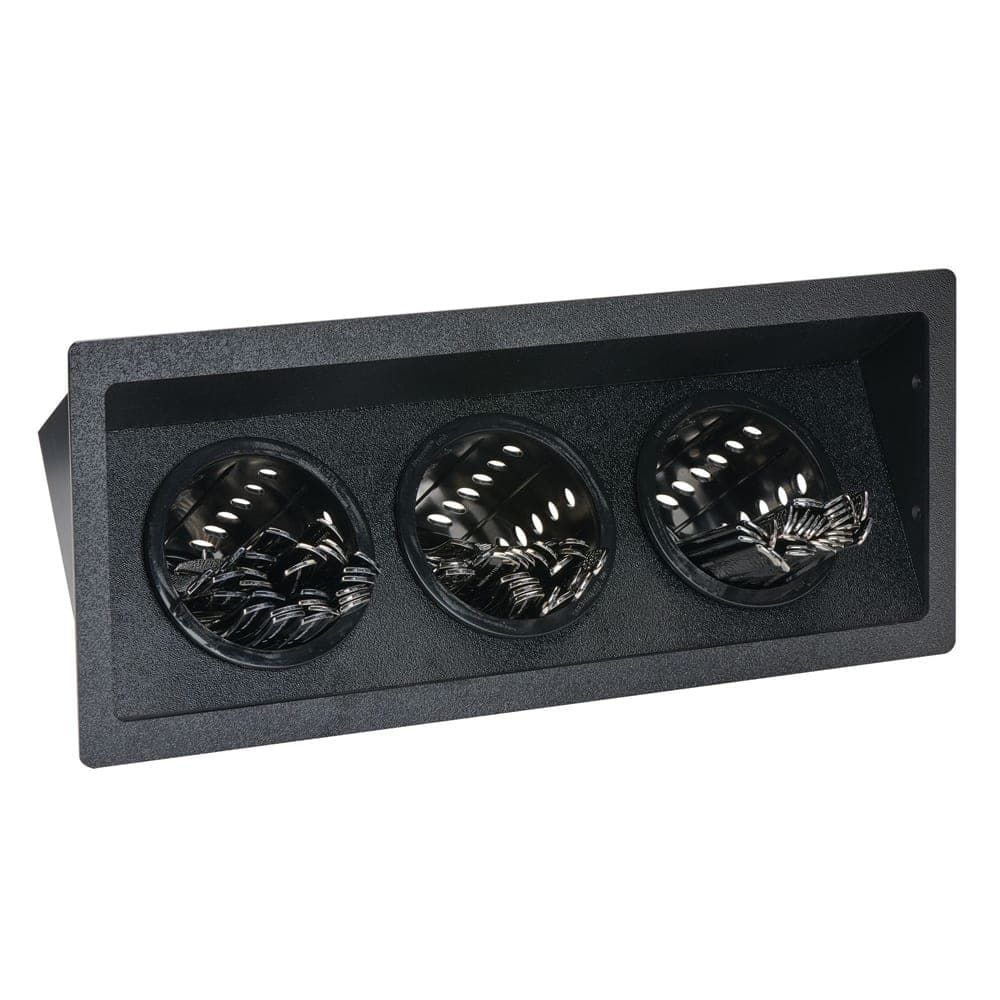 Dispense-Rite FMSH-3BT 3 Compartment Built In Flatware Organizer - 17 5/8"W x 8 3/4"D x 7 1/2"H, Plastic, Black