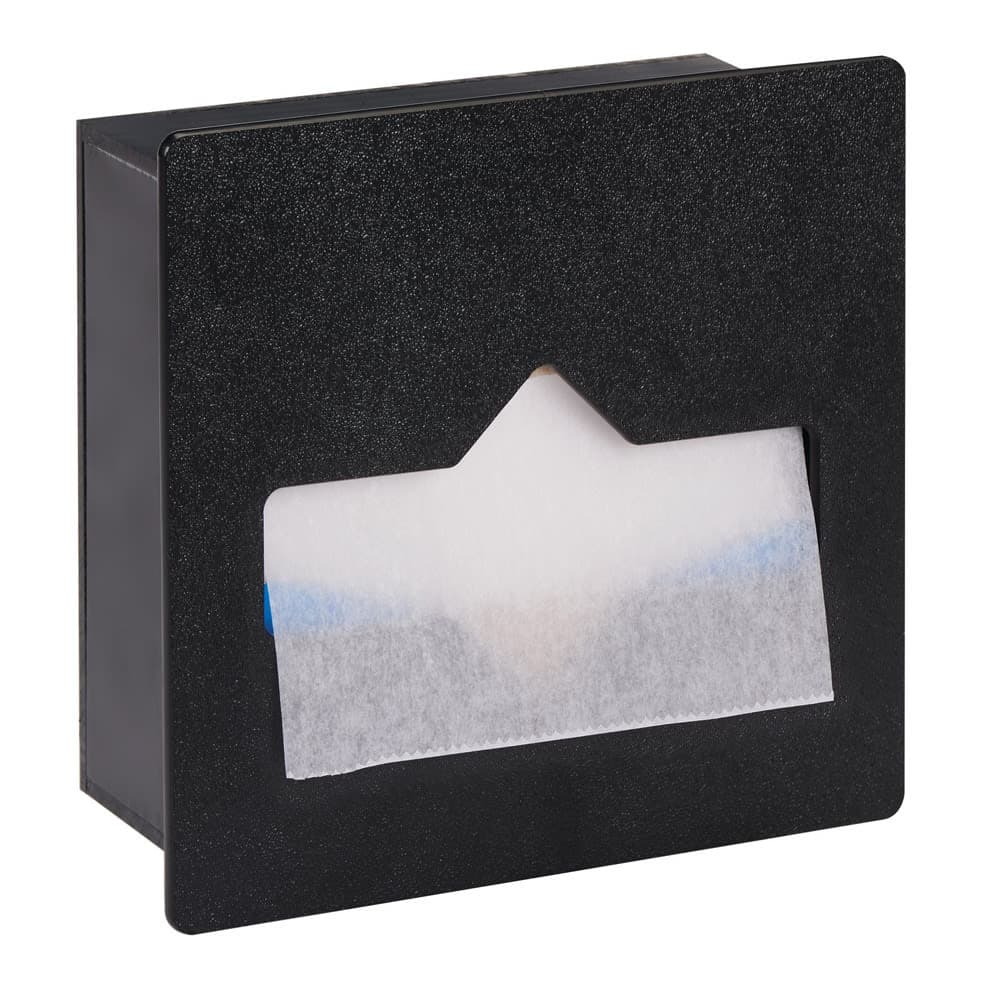 Dispense-Rite FMT-1BT Built In Wax Paper Tissue Dispenser - 8 1/4"W x 3 1/2"D x 8"H, Plastic, Black