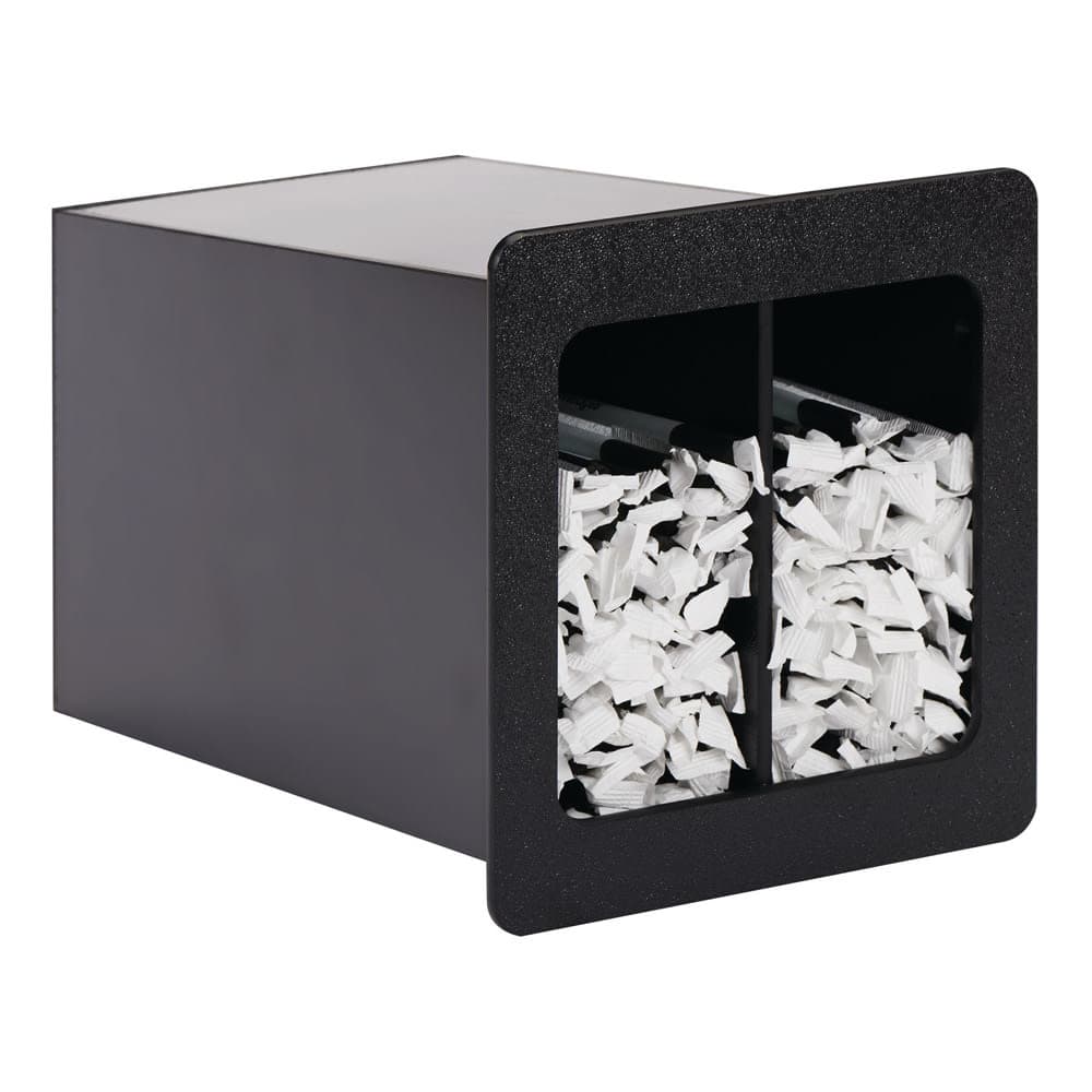 Dispense-Rite FMVS-2LBT 2 Compartment Straw Holder -  6 1/2" x 11" x 7 1/4", Black