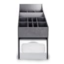 Dispense-Rite NLO-ADNH Napkin Dispenser & Condiment, Straw Organizer, Full Fold Napkins, Black thumbnail 2