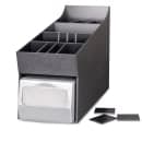 Dispense-Rite NLO-ADNH Napkin Dispenser & Condiment, Straw Organizer, Full Fold Napkins, Black thumbnail 5