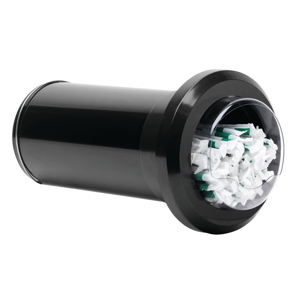 Dispense-Rite SLR-STRAW-2 1 Compartment Straw Holder - 7 1/8" x 13", Black