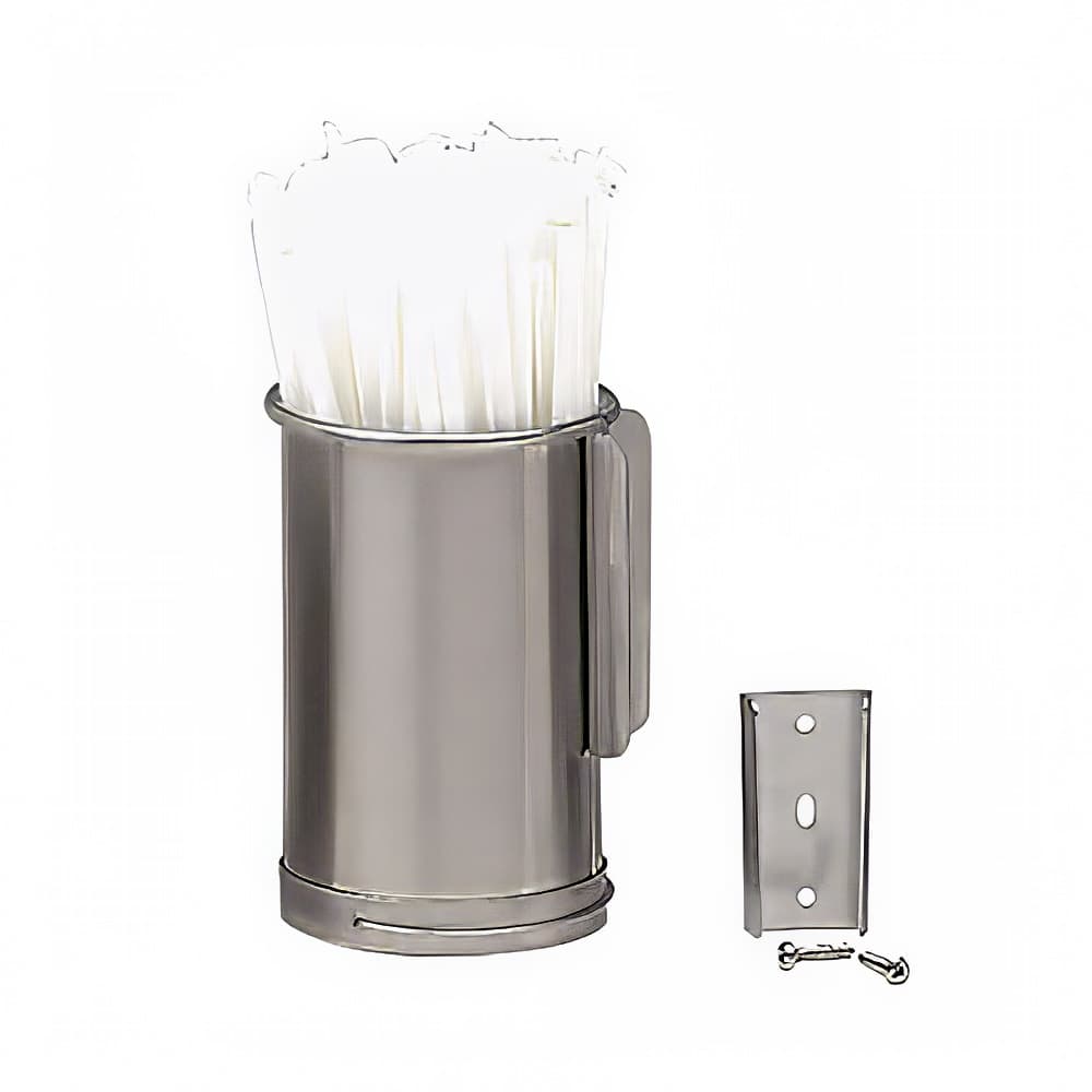 Dispense-Rite TSD-1S 1 Compartment Straw Holder - 3 1/2" x 6", Silver