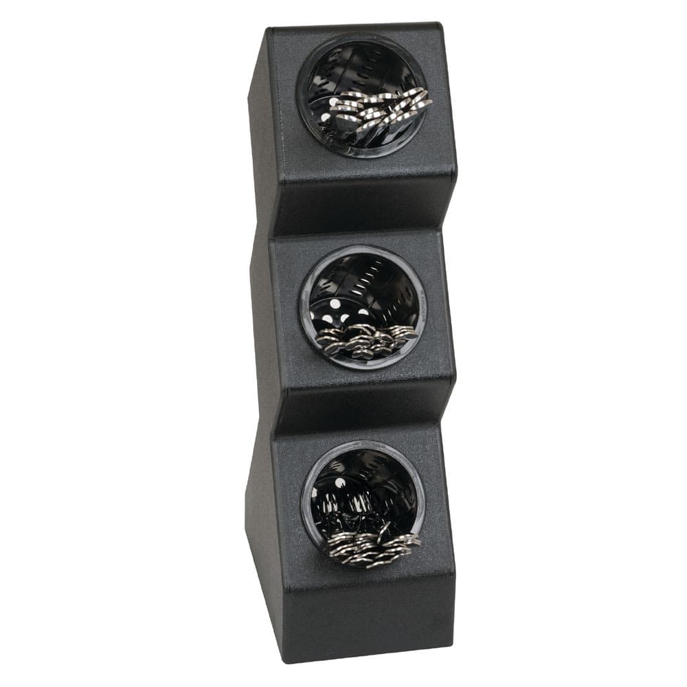 Dispense-Rite VSCH-3BT 3 Compartment Flatware Organizer - 6" x 21 1/8", Polystyrene, Black