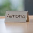 Service Ideas Almond Beverage Table Tent Sign - 3"W x 1 1/2"H, Brushed Stainless (1C-BF-ALMOND-MOD) thumbnail 2