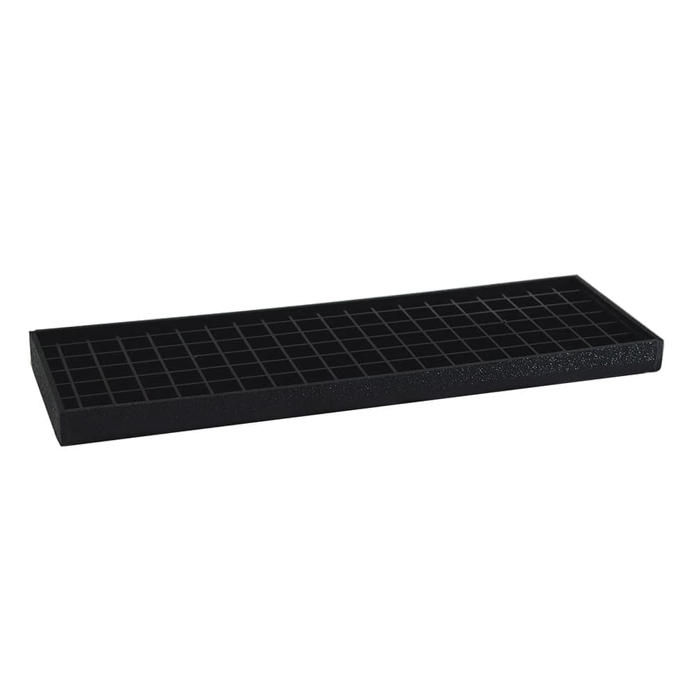 Service Ideas Rectangular Drip Tray, 12 x 4", Black Styrene (DT412BL)