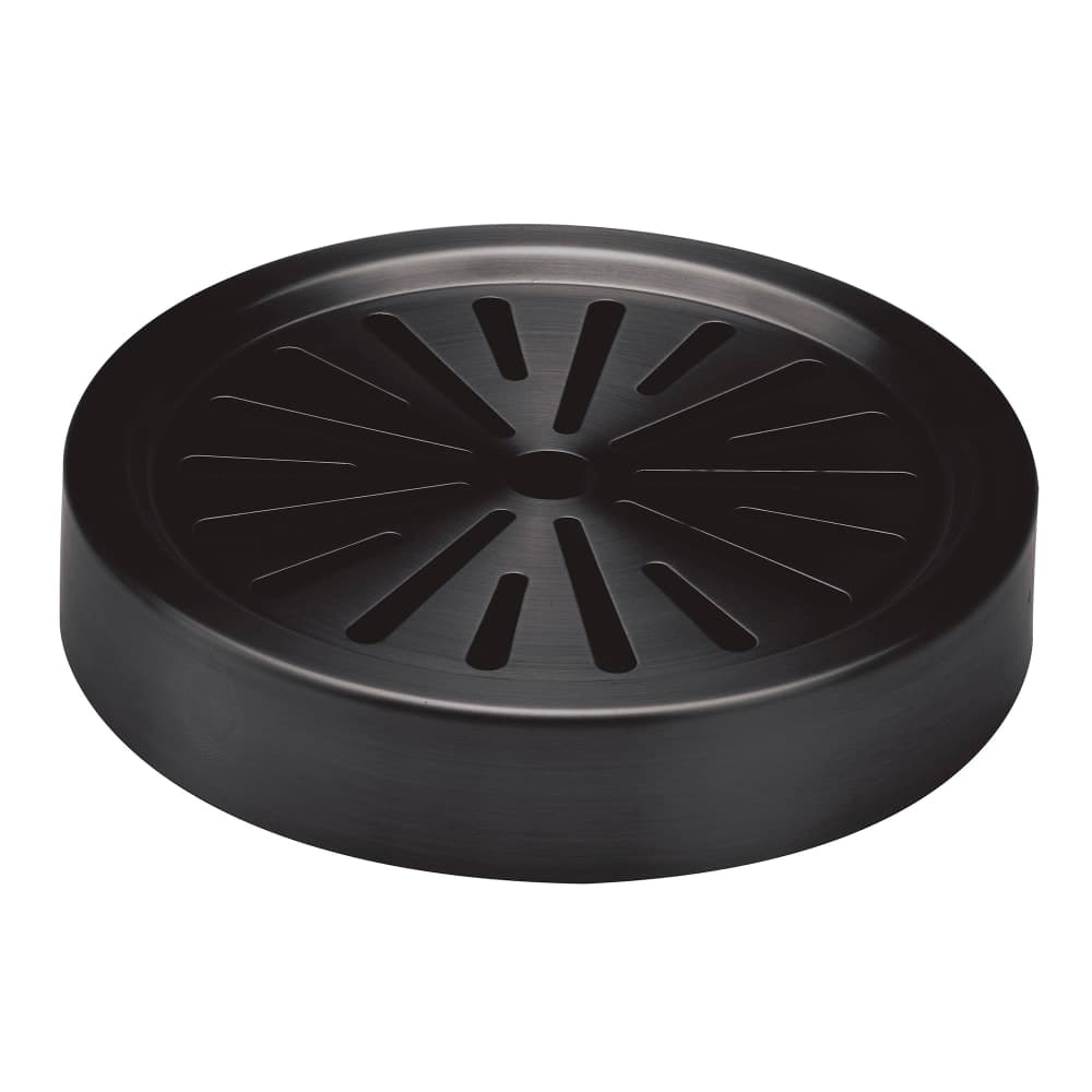Service Ideas 6" Round Drip Tray for CBDRT3BXSS - Stainless Steel, Black Onyx (DT6BSBX)