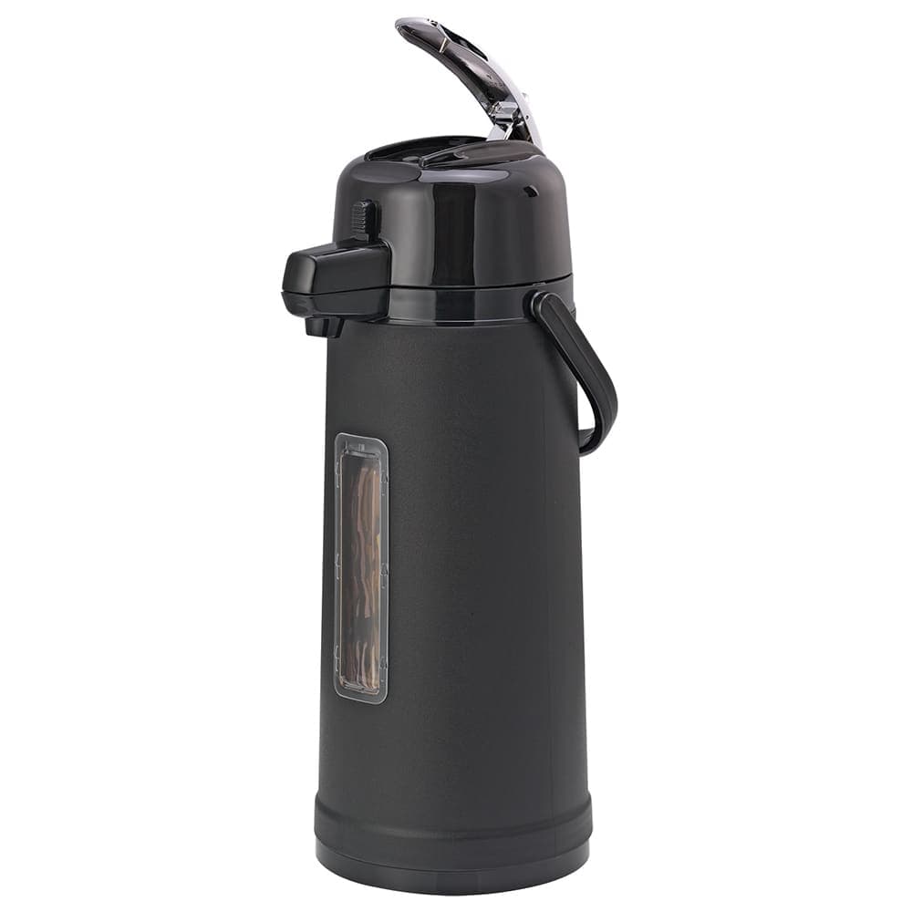 Service Ideas 2 1/5 Liter Lever Action Airpot w/ Glass Liner - Vacuum Insulated, Plastic, Black (ECAL22PBLMATSG)