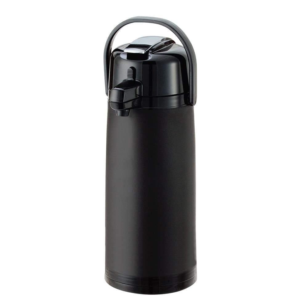 Service Ideas 2 2/5 Liter Lever Action Airpot w/ Stainless Liner - Vacuum Insulated, Plastic, Black (ECALS22SBPBLMAT)