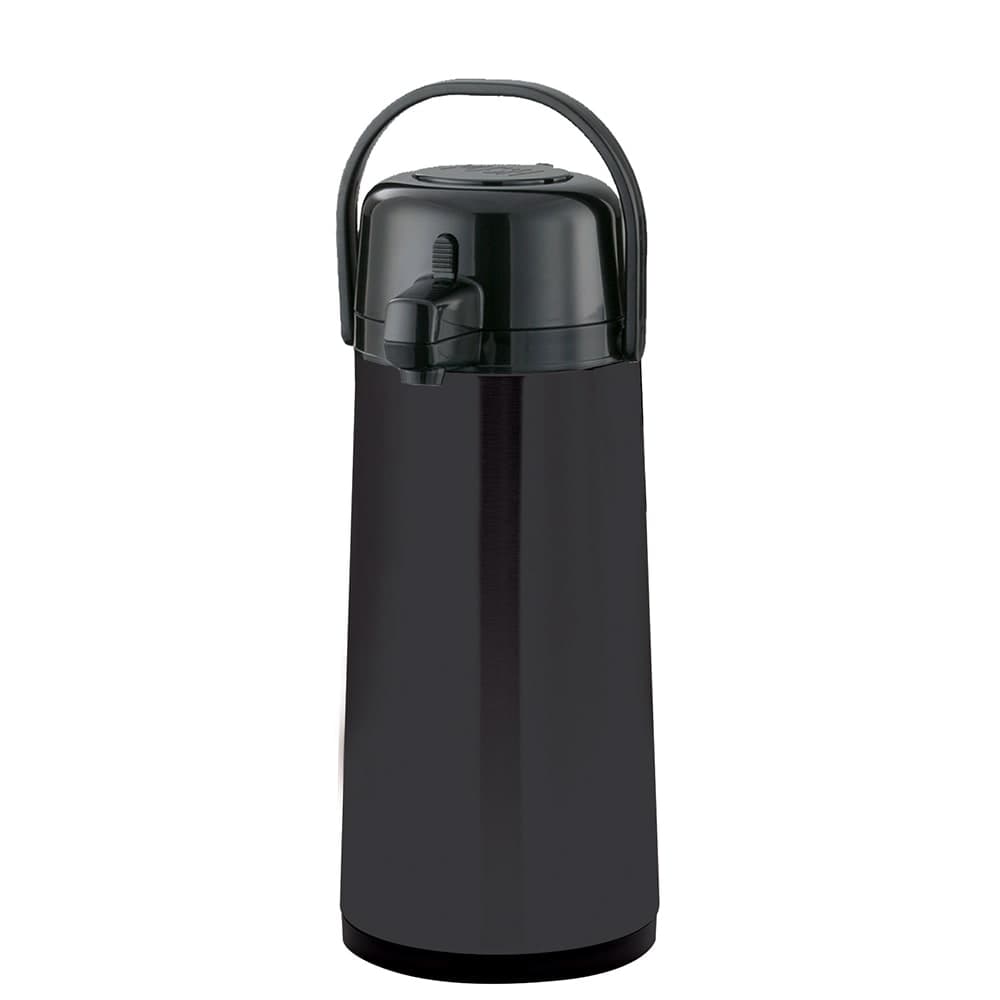 Service Ideas 2 2/5 Liter Pump Style Airpot w/ Stainless Liner - Vacuum Insulated, Metal, Matte Black (ECAS22BLMAT)