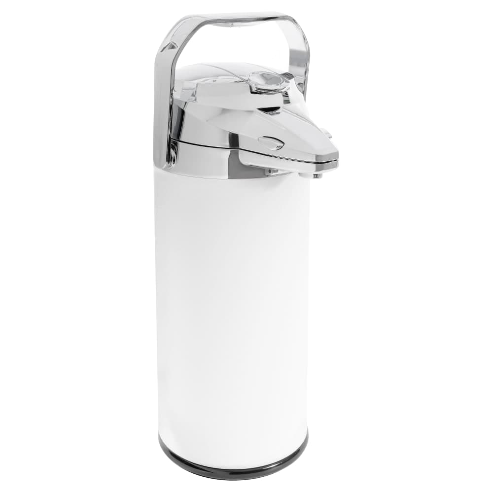 Service Ideas 2 1/5 Liter Lever Action Airpot - Stainless Steel Liner, White (ENALS22SCHWH)