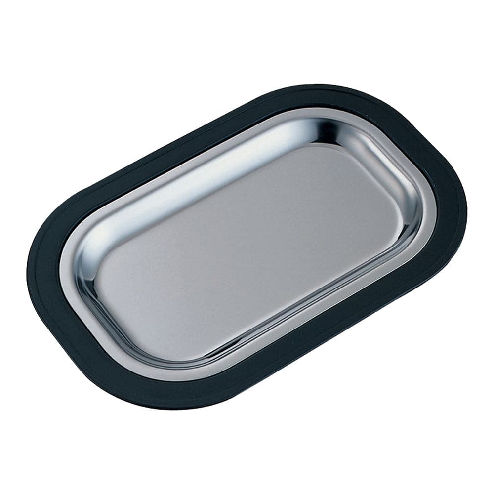 Service Ideas Complete Rectangular Platter Set, Small, Stainless Insert, Black (OT11BLC)
