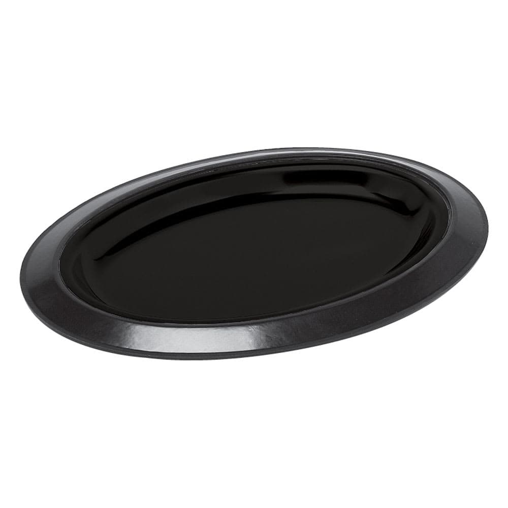 Service Ideas Oval Platter Base For RO128SS Platters, Stackable, Black (RO128BL)
