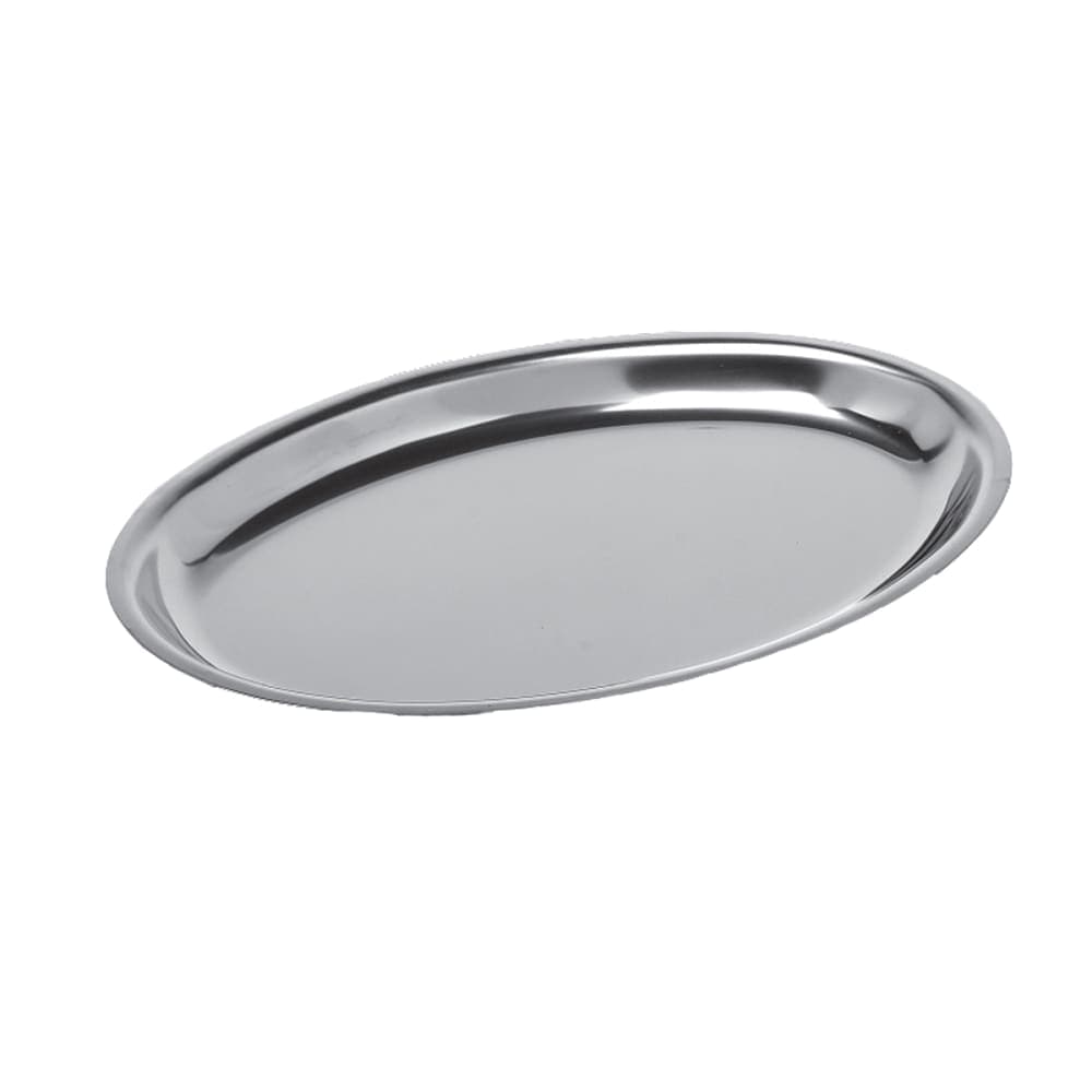 Service Ideas Oval Platter Base For RO128 Platters, Stackable, Stainless (RO128SS)