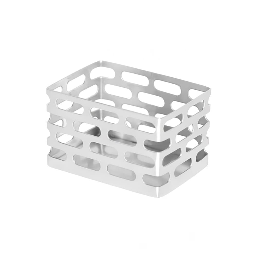 Service Ideas Rectangular Sugar Caddy - Stainless Steel, Silver (SB-61)
