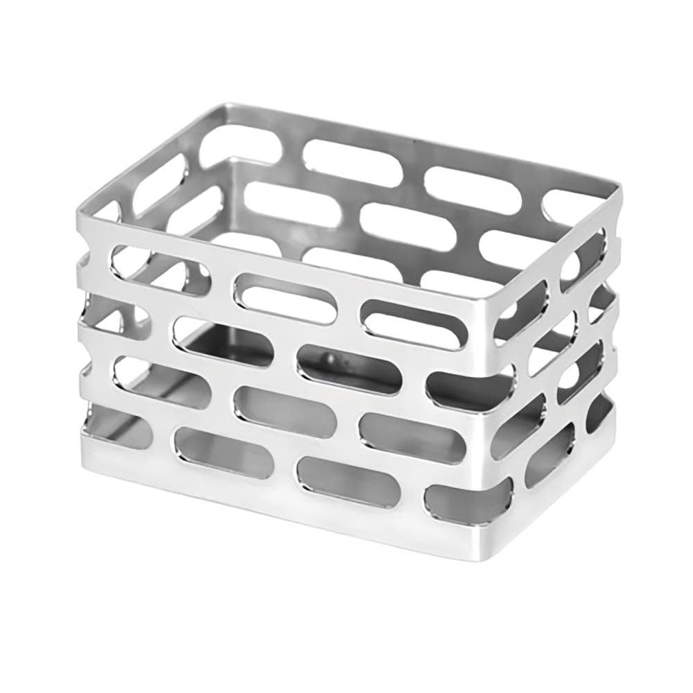 Service Ideas Rectangular Sugar Caddy - Stainless Steel, Silver (SM-61)