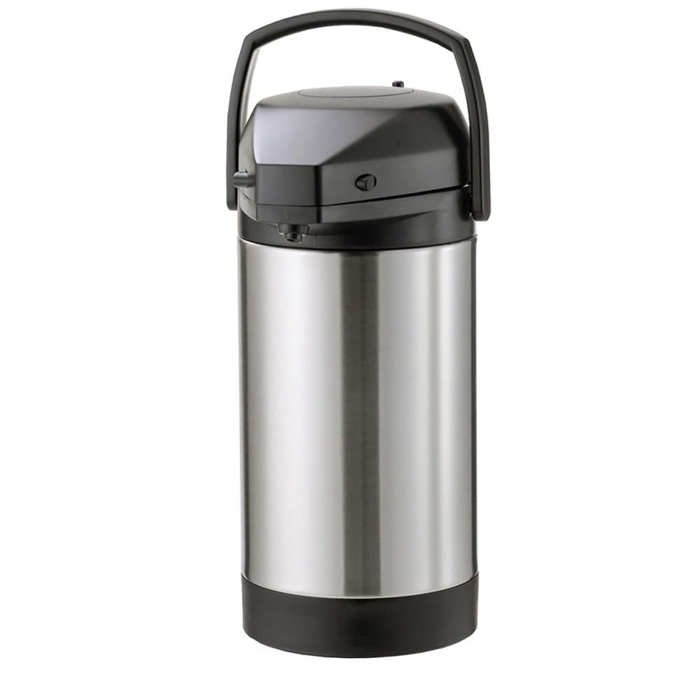 Service Ideas 3 Liter Pump Style Airpot w/ Stainless Liner - Vacuum Insulated, Brushed Stainless (SVAP30P)