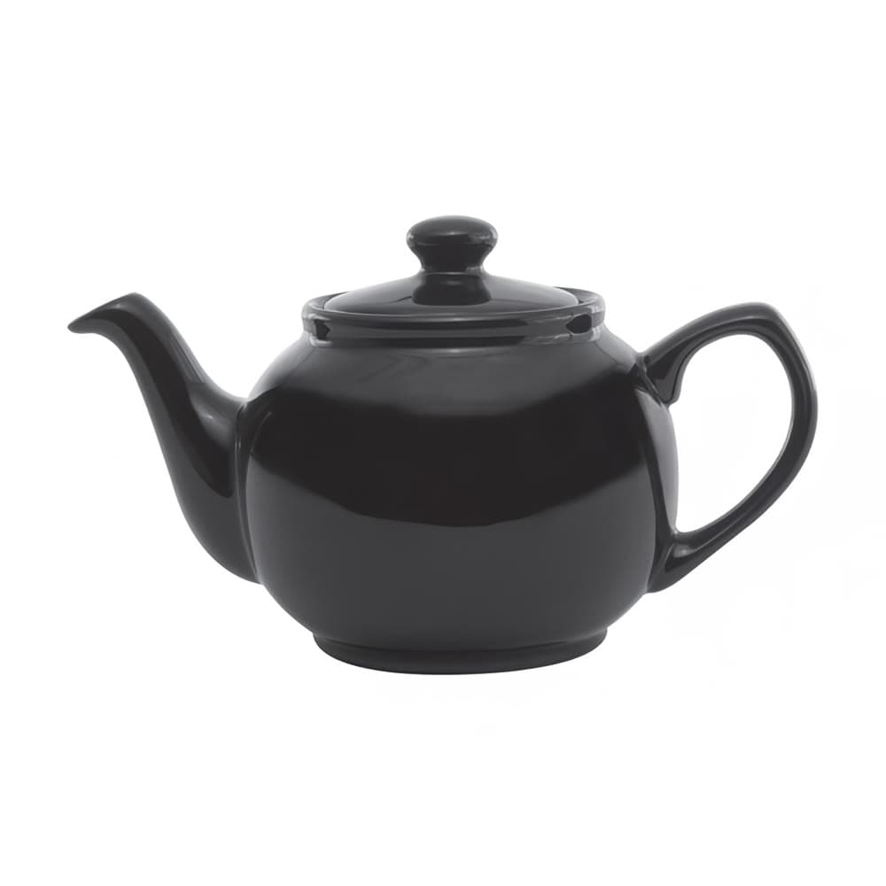 Service Ideas 16-oz English-Style Teapot, Black Ceramic (TPCE16BL)