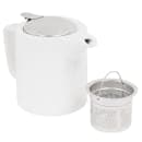 Service Ideas 16 oz Washington-Style Teapot w/ Lid & Infuser Basket, White (TPCW16WH) thumbnail 2