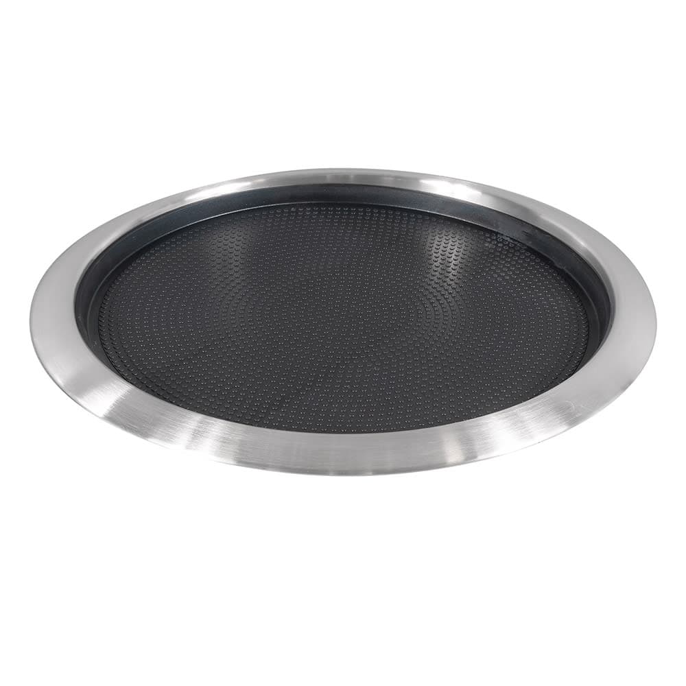 Service Ideas 14" Non-Slip Tray w/ Removable Rubber Insert, Stainless (TR1412RI)