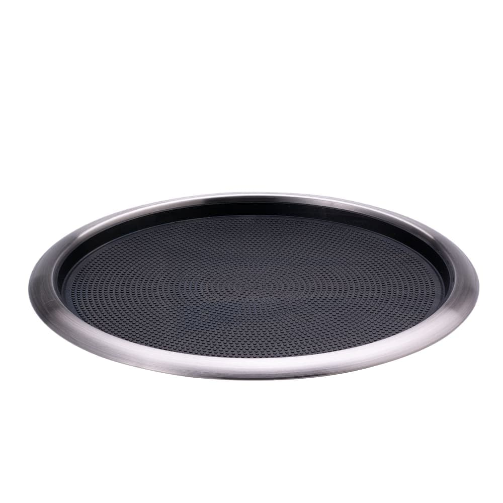 Service Ideas 16" Non-Slip Tray w/ Removable Rubber Insert, Stainless (TR1614RI)