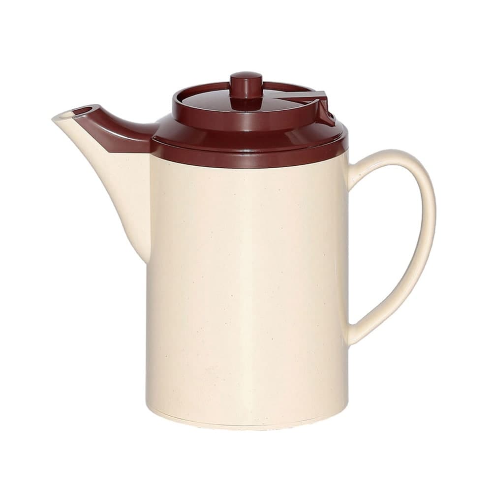 Service Ideas 16 oz Dripless Teapot w/ Baffled Spout, Stoneware & Brown (TS612ST/BR)