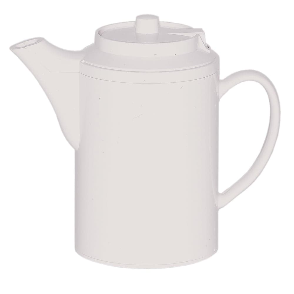 Service Ideas 16 oz Dripless Teapot w/ Baffled Spout, Self-Locking Lid, White (TS612WH)