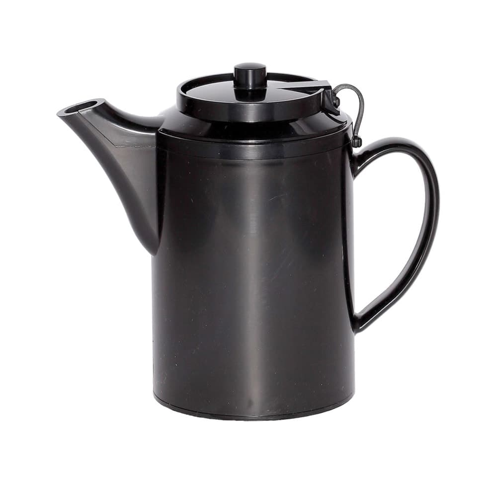 Service Ideas 16 oz Dripless Teapot w/ Tether, Baffled Spout, Black (TST612BL)