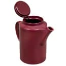 Service Ideas 16 oz Dripless Teapot w/ Tether, Baffled Spout, Burgundy (TST612BU) thumbnail 2