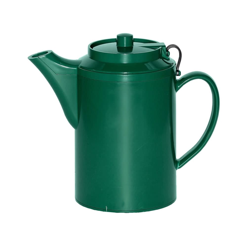 Service Ideas 16 oz Dripless Teapot w/ Tether, Baffled Spout, Forest Green (TST612FG)