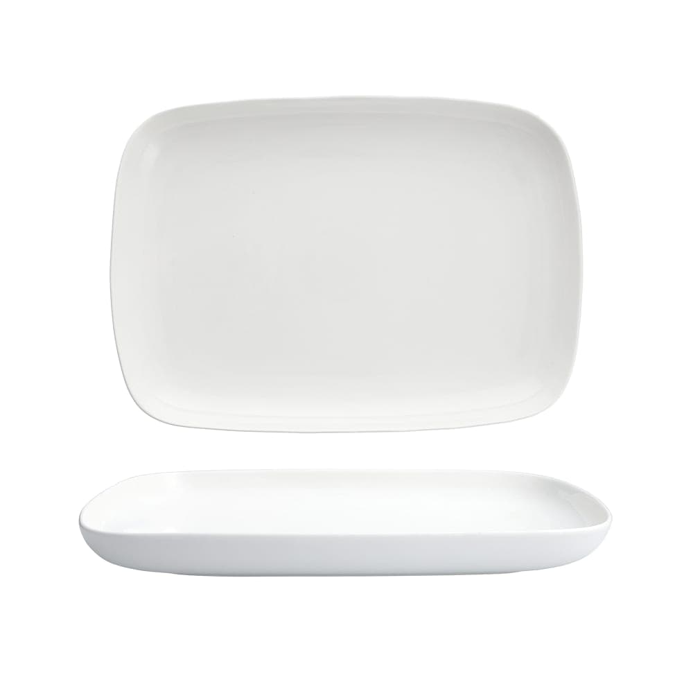 Fortessa Rectangular Modern Coupe Platter - 14" x 10", China, White (FFD-MC-809)